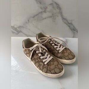 Coach Tan and Cream Sneakers